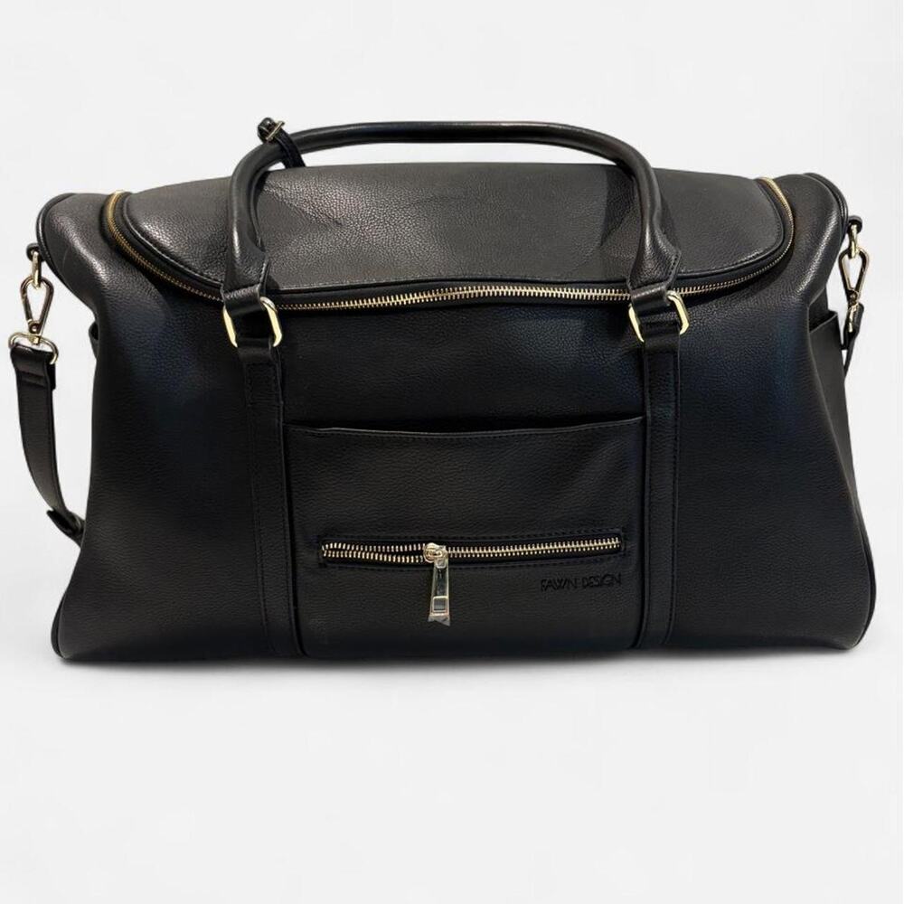 Fawn design black weekender duffel